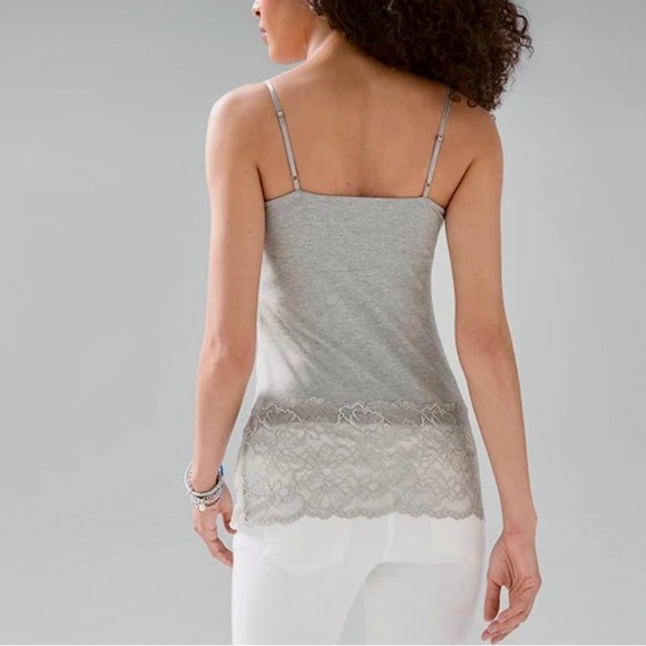 WHBM Gray Lace Trim Cami Top - Picture 3 of 7